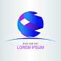 蓝紫色球形logo模板