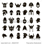 30 vector icons of black...