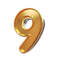 psd_golden_style_3d_number_9