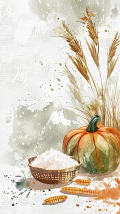 秋分插画绘画手绘主题海报宣传通用背景 (30)