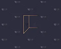 字母F标志首字母组合，极简风格标识初始标志标志。金色渐变，平行线，矢量，会徽，名片，首字母，请柬等。