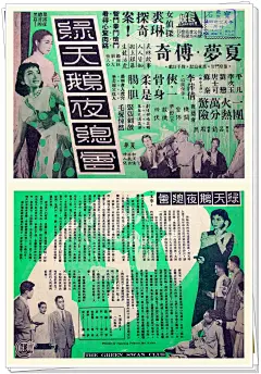 绿天鹅夜总会 Lu tian e ye zong hui (1958)
类型： 犯罪
导演：李萍倩
主演：傅奇/夏梦