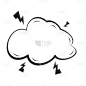 手绘-漫画对话云朵框基础装饰-SVG2