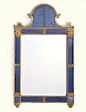 A SWEDISH GILT-LEAD, GILT-GESSOED AND ETCHED BLUE-GLASS MIRROR IN THE MANNER OF BURCHARD PRECHT FIRST HALF 18TH CENTURY