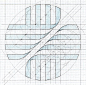 Working drawing - logo for Hospital of Saint Raphael, New Haven, CT (1984) Copyright © Keith Lovell