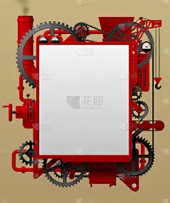 红色复杂铁奇妙的机形框架