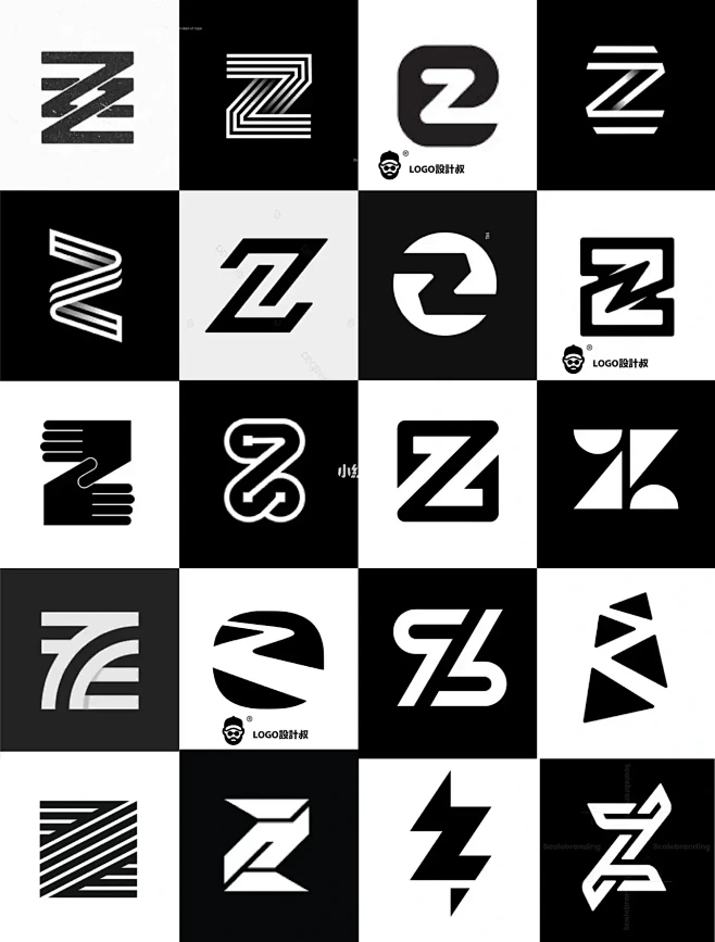 灵感采集⭐300个字母Z元素图形logo...