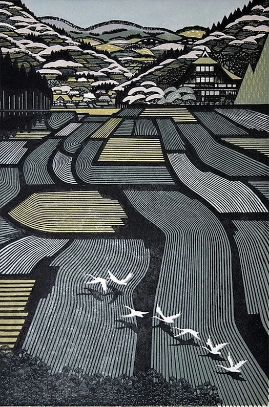 Ray Morimura木刻版画作品-花瓣网