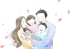 温馨一家 手绘人物 温馨家庭 亲子插图插画设计PSD温馨|手绘|人物|温馨家庭|亲子|插图