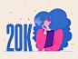 20K 20000 celebrate role thinking think fashion hair draw followers 20k smoke beauty lady woman girl affinity designer uran people character illustration