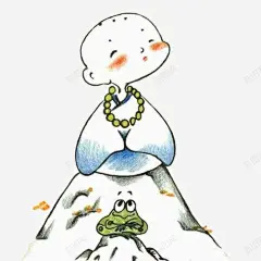 手绘小和尚 青蛙 元素 免抠png 设计图片 免费下载 页面网页 平面电商 创意素材