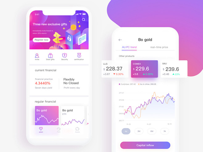 金融app ui交易管理图金财务