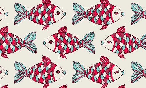 鱼纹理创意图案设计作品