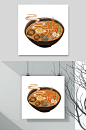 海鲜面国潮风面食美食插画素材