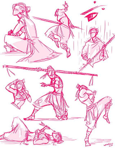 武打动作-花瓣网|陪你做生活的设计师 | Sword battle pose