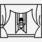 木偶在舞台上与窗帘图标图标免费下载-图标nqwgzqrn-88ICON图标网