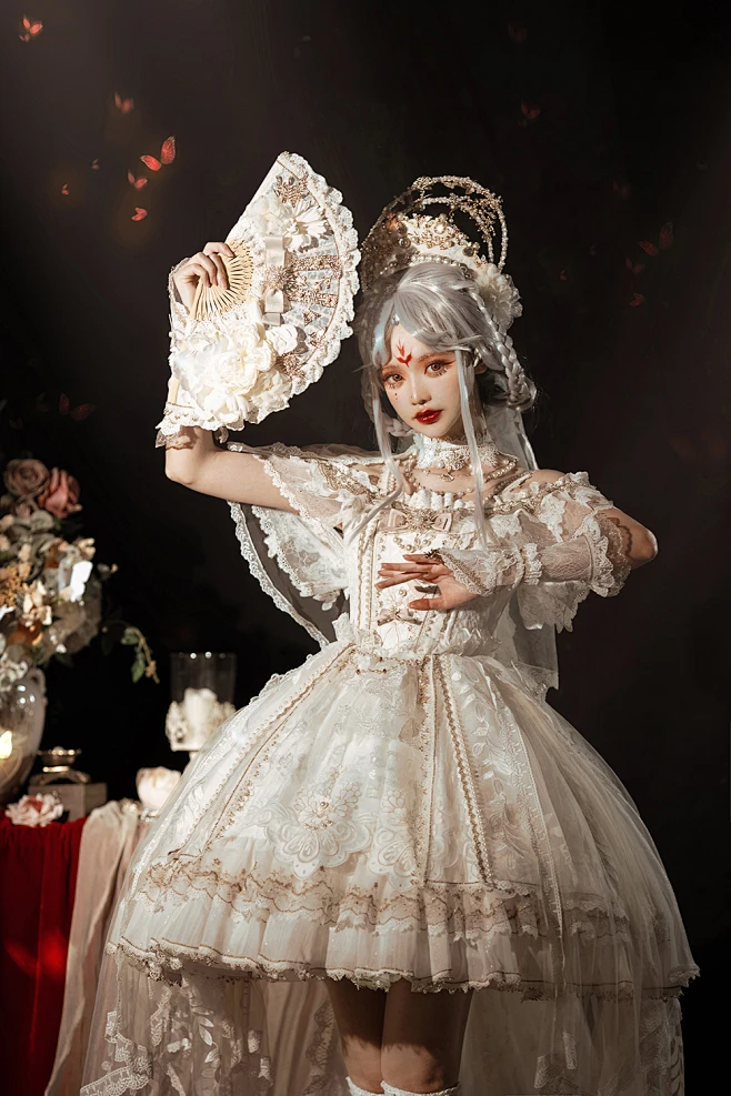 【5.20预约】九歌lolita＆阴阳师合作花嫁 蝶羽光迹华丽JSK优雅-淘宝网-花瓣网