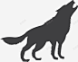 手绘嚎叫的动物狼剪影矢量图图标 页面网页 平面电商 创意素材