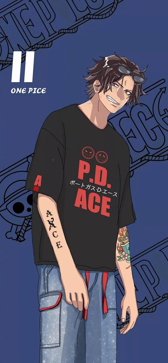 海贼王现代装火拳艾斯