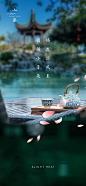 中式小暑节气移动端海报