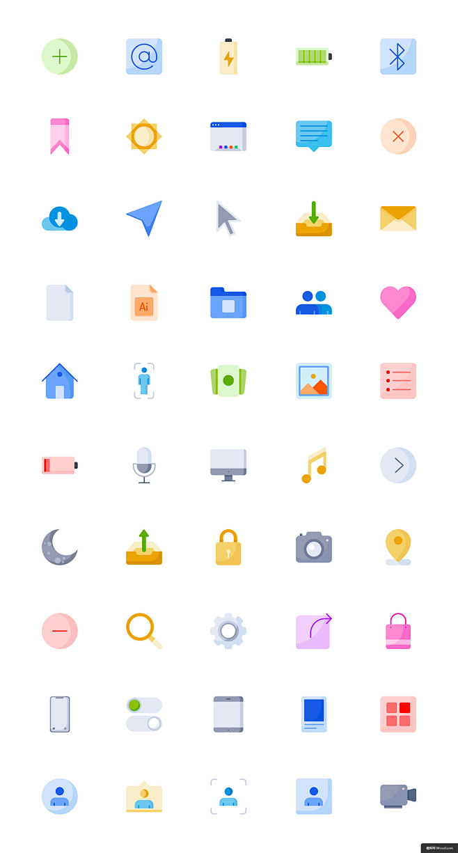 图标 用户界面 元素 扁平 办公图标简约...