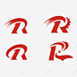 4款字母r标志图标 白色 UI图标 设计图片 免费下载 页面网页 平面电商 创意素材