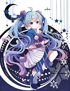 冬の夜ミク 初音未来 动漫美少女 壁纸 插画 封面 美图 V家 P站 板绘 人物 原创 PIXIV 冬夜未来 包菜 [pixiv]