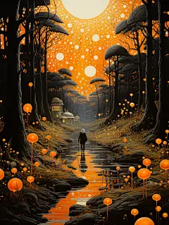 富有想象力的奇幻风景插画海报