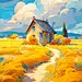caibo2023_The_wheaten_hut_is_placed_in_the_field_by_van_gogh_in_73d122fe-68d4-4baf-936c-d029df1a4932
