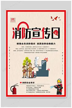 创意消防宣传日海报-众图网