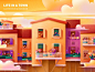 Life in a town - Melody ( PS ) zhang reading music italy architecture design roof window neighbor cat spring sunset violinist violin balcony flower cloud town yellow illustration 张小哈