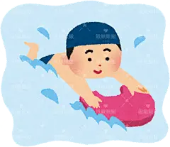 孩子用浮板游泳男孩女孩子儿童玩具玩游戏生活日常小手工贴纸扁平儿童插画元素卡通免扣png图片素材