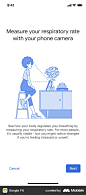Google Fit Measuring repiratory rate screen