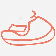 水上滑板车运动手绘涂鸦图标 创意素材