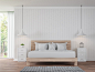 Modern white bedroom vintage Style 3d rendering image