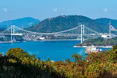 Kanmon海峡和Moji港的城市景观