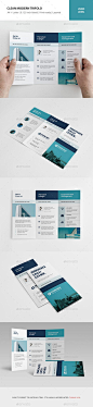 Clean Modern Trifold Brochure Template InDesign INDD