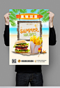 高清美味汉堡宣传海报设计