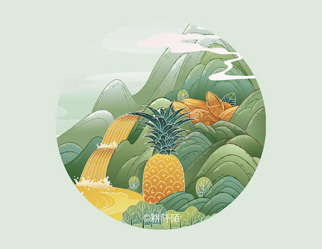 农产品包装设计插画/区域农品/地方风物插...