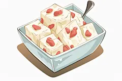 甜点原味炒酸奶元素插画