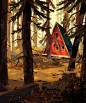 cabin woods forest A-Frame