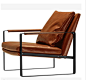 Ballards Armchair by MODLOFT x Fab，头层牛皮扶手椅休闲椅-淘宝网