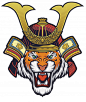 老虎日本武士武将头盔面具插画矢量图素材