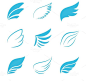 Vector Blue Wings Icons by Microvector on Creative Market | $5: 