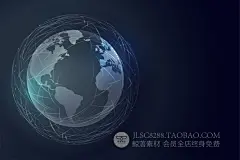 科技网络互联网抽象点线面弧形地球网页Banner海报展板背景AI素材-淘宝网