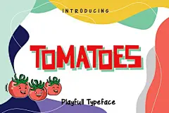卡通可爱英文手写儿童活动项目设计书籍海报字体 Tomatoes Playful Typeface