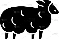 分离着色,绵羊,标志,黑色,计算机图标,可爱的,运动,野生动物,姿态优美,哺乳纲