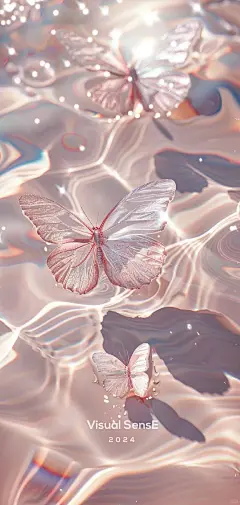 壁纸｜淡粉金蝴蝶 - 小红书
