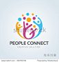 People connect logo,communication logo,family logo,vector logo template