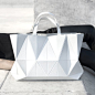 Origami Handbag - graphic minimal bag, geometric fashion design // FINELL -Shop at Stylizio for luxury designer handbags, leather purses and wallets. Women's and Men's watches, jewelry, sunglasses and other accessories. Fine gold and 925 sterling silver r